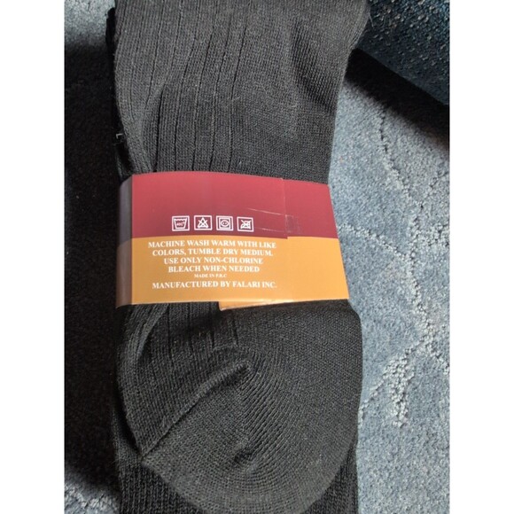 Falari 6 Pairs Men's Black Dress Socks Size 10-13 Rib Solid Crew Shoe Sz 6-12 - Picture 5 of 10